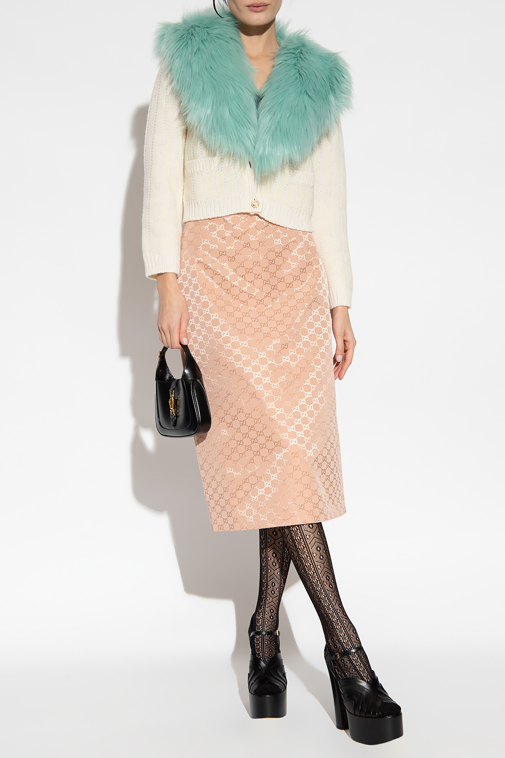 【関税込み】gucci WEB SKIRT Gucci Ace Bee | Pink Skirt with monogram Gucci